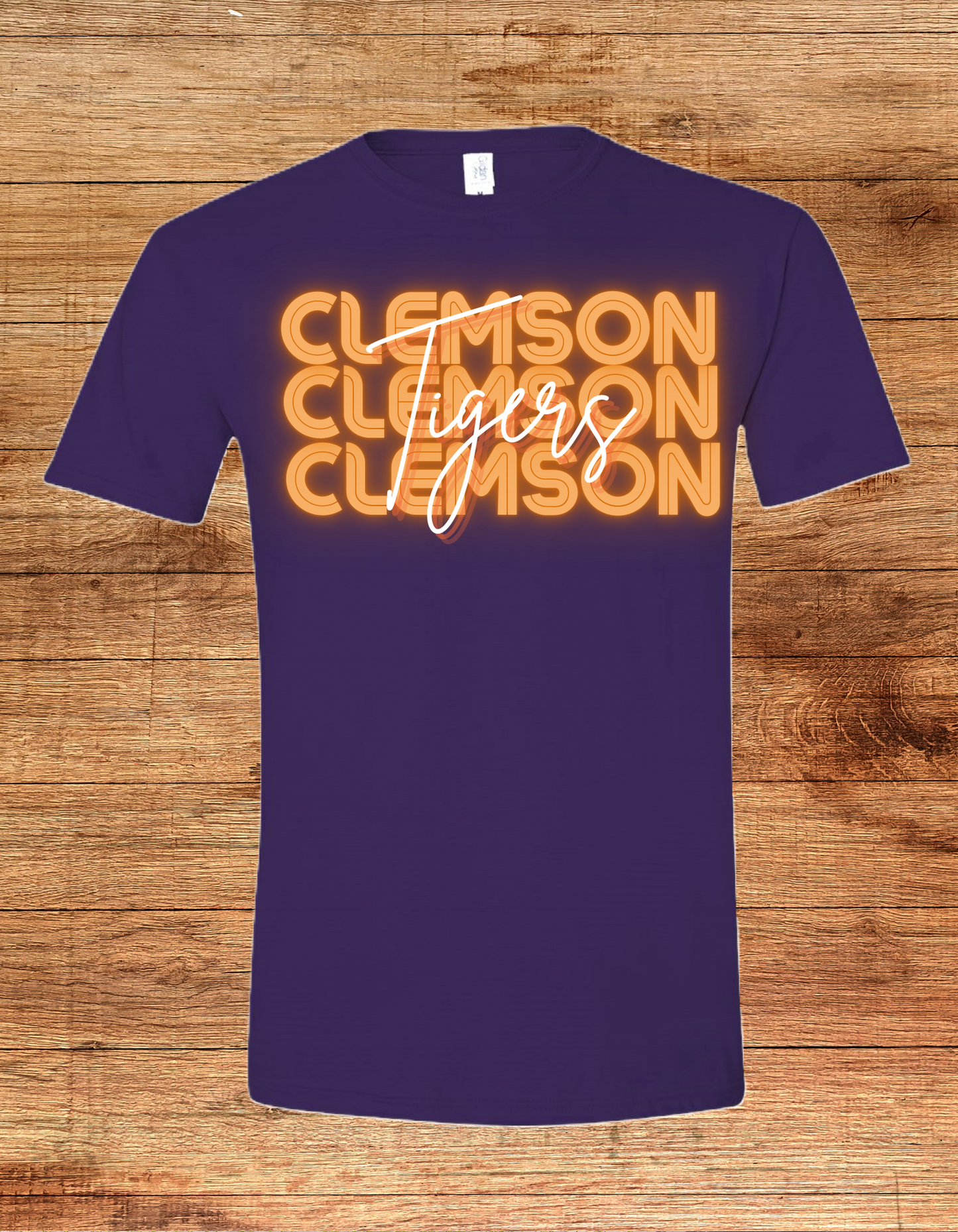 Neon Lights Clemson Tigers Tee