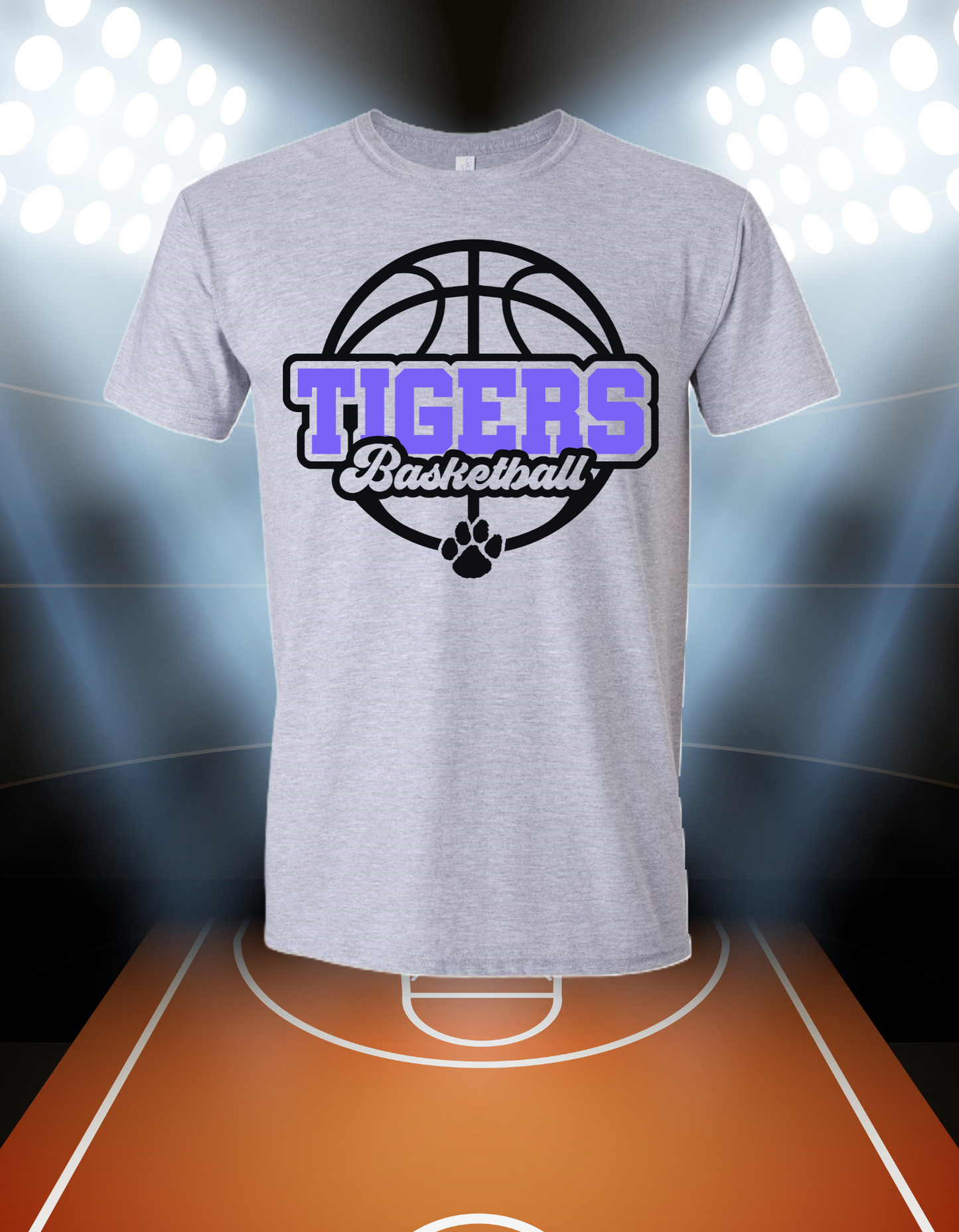 Tigers Basketball Retro Silhouette