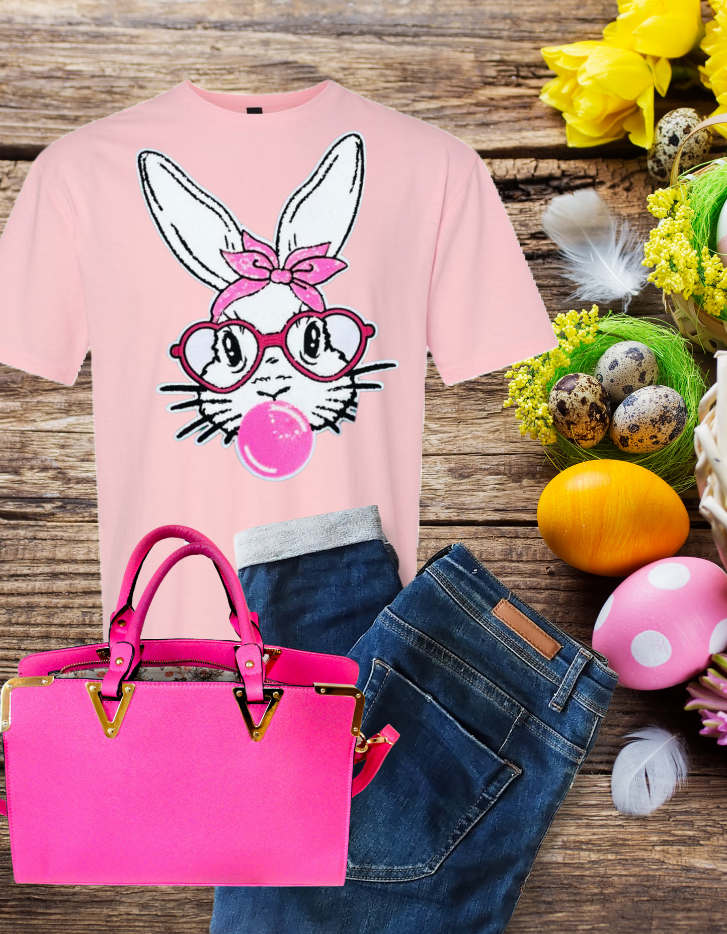Chenille Patch Bubble Bunny