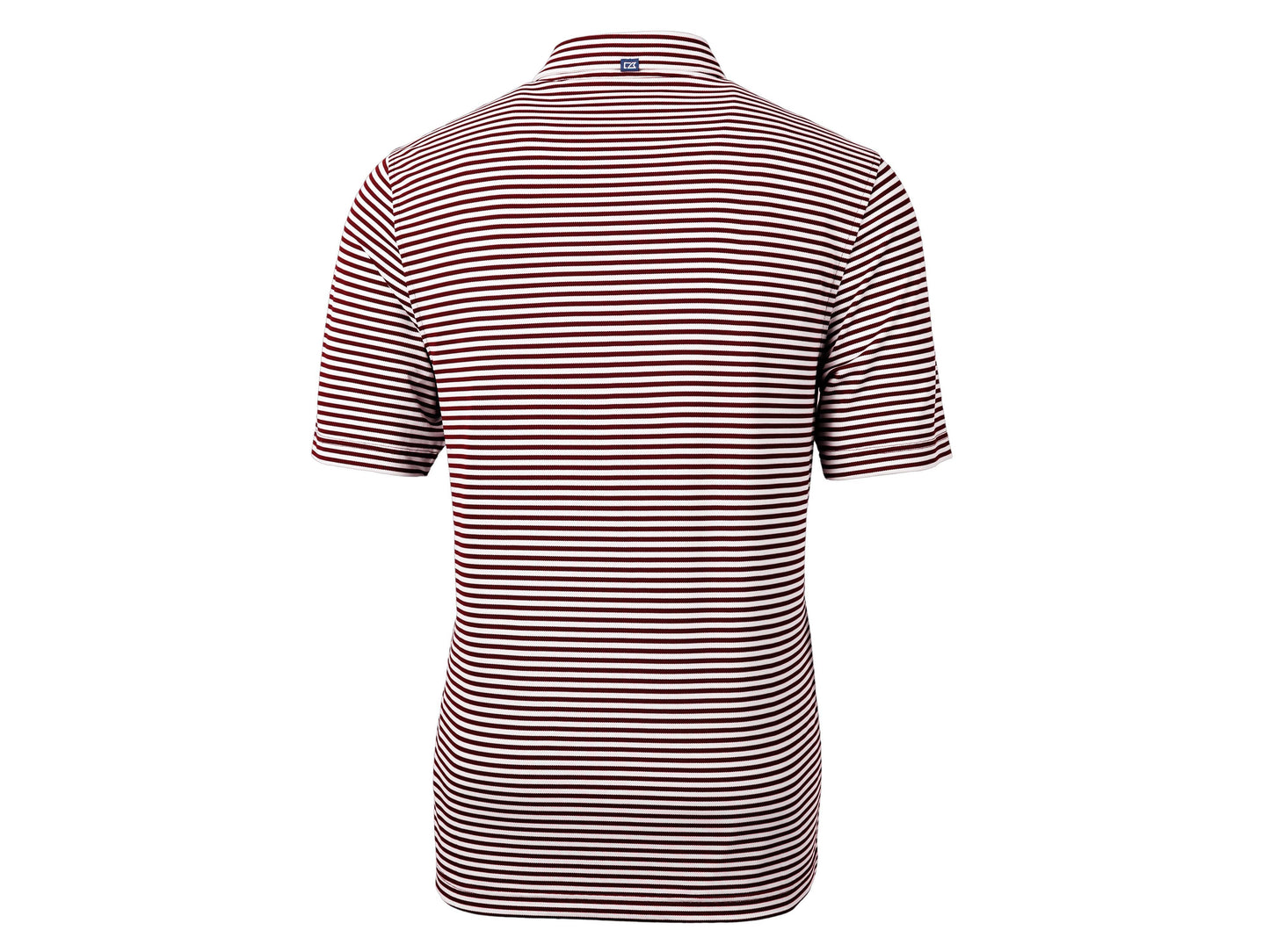 Cutter & Buck Stripe Mens Polo: Bordeaux