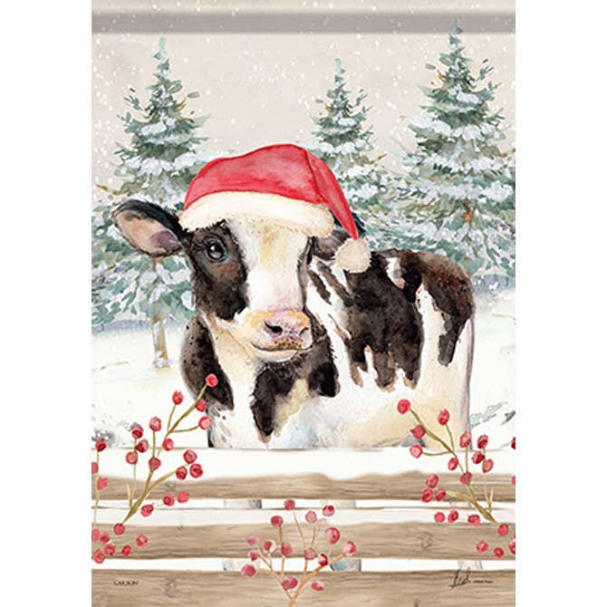 Garden Flag: Christmas Cow*