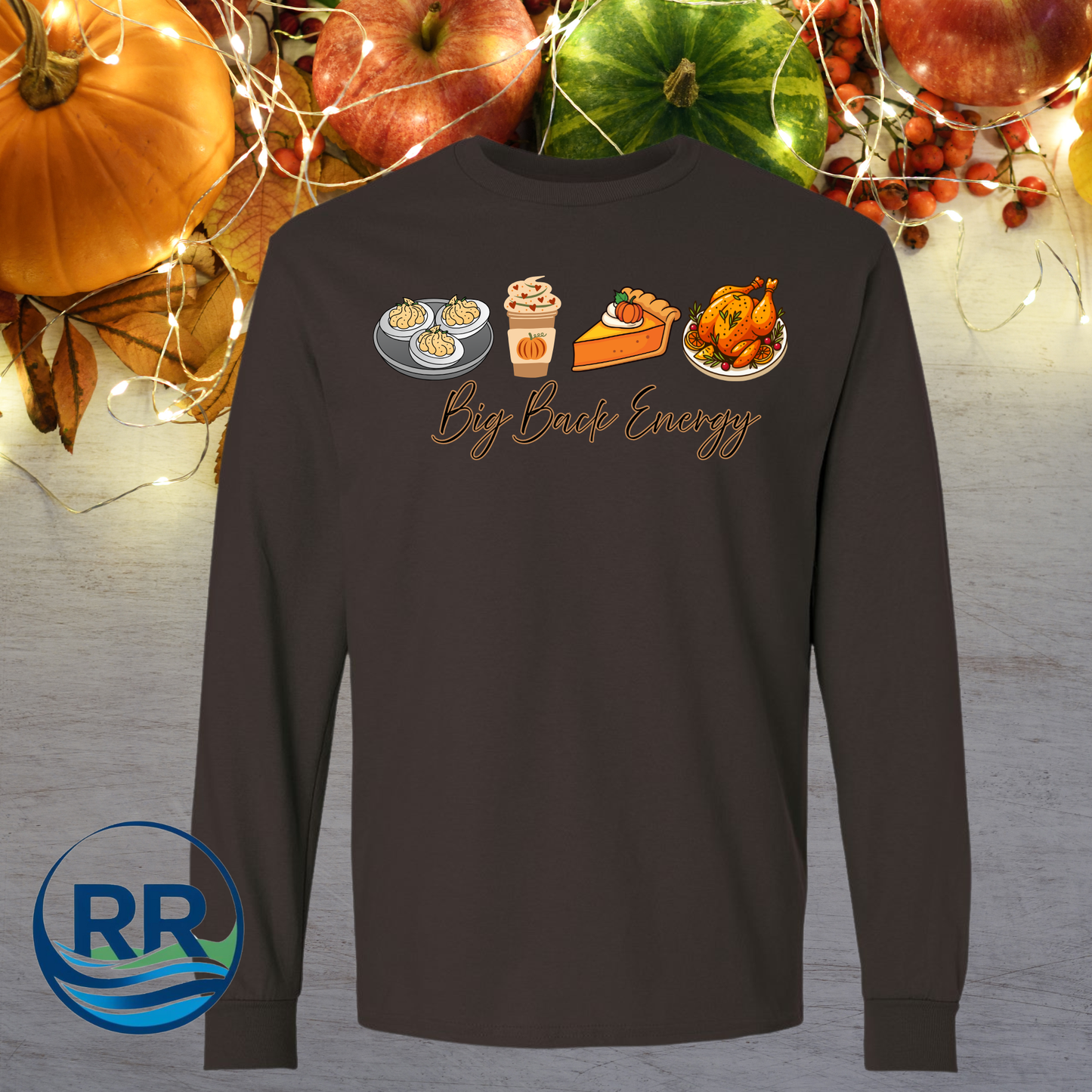 Big Back Energy Long Sleeve T-Shirt: Dark Chocolate