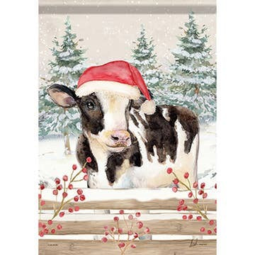 Christmas Cow Garden Flag*