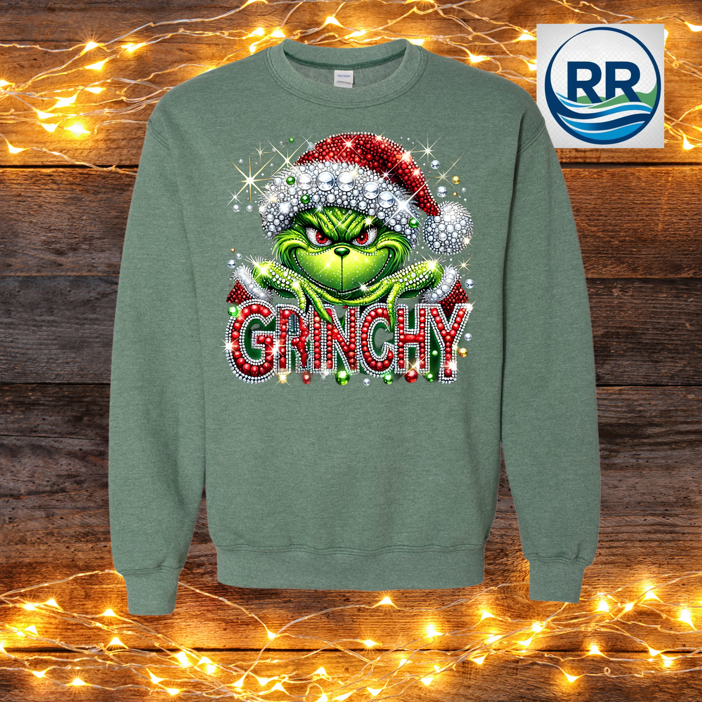 Grinchy Crew: Heather Dark Green