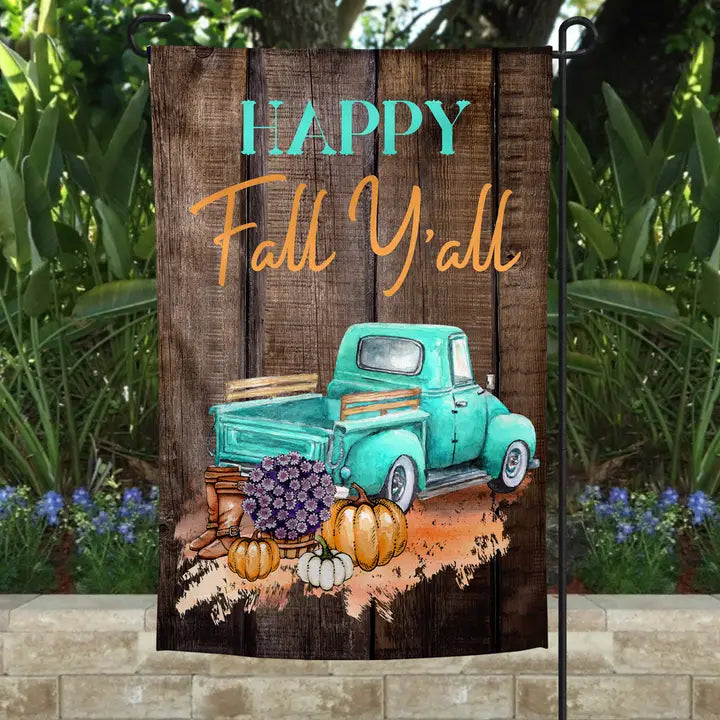Garden Flag- Happy Fall Y'all Vintage Truck