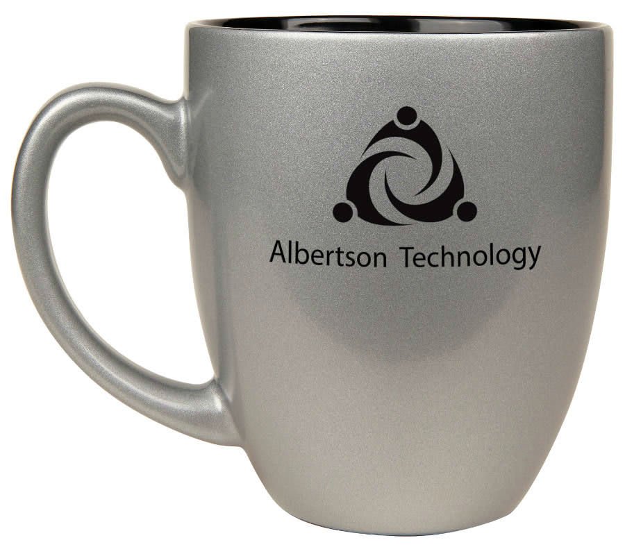 16 oz. Ceramic Bistro Mug, Silver