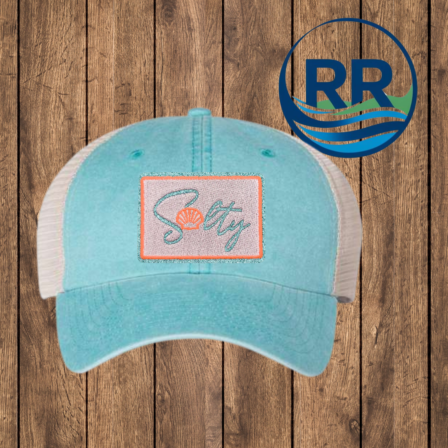 Salty Patch Cap, Aqua/ Stone