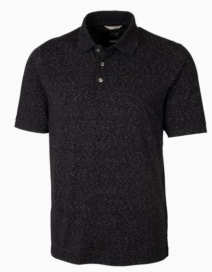 Cutter & Buck Tri-Blend Mens Polo: Dark Black