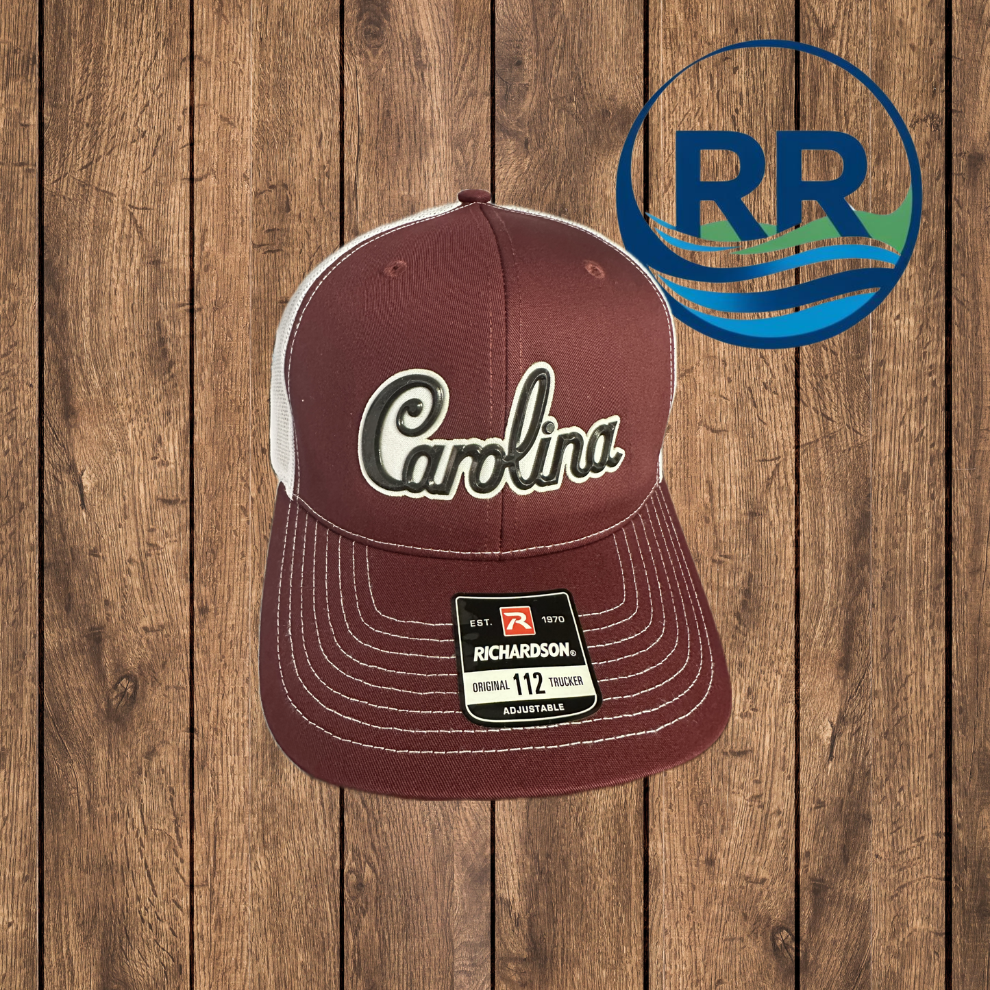 Carolina Script 3D Patch Hat: Cardinal/White