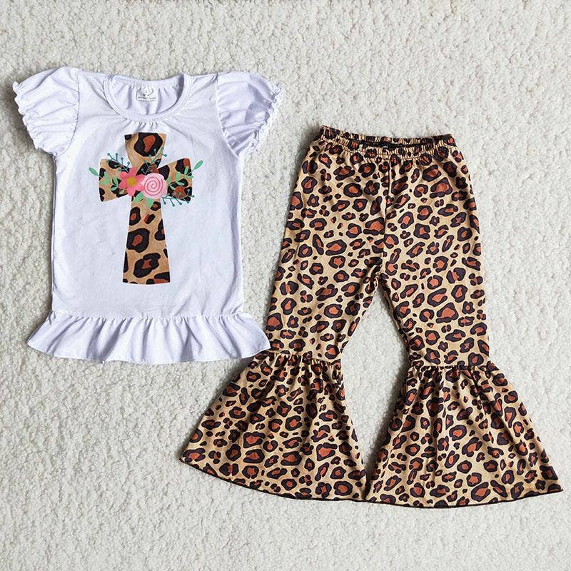 Floral Cross with Leopard Bell Pants*