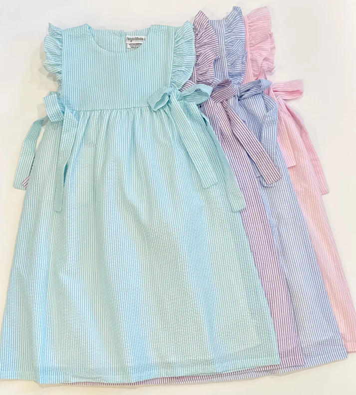 Seersucker Side Tie Dress*