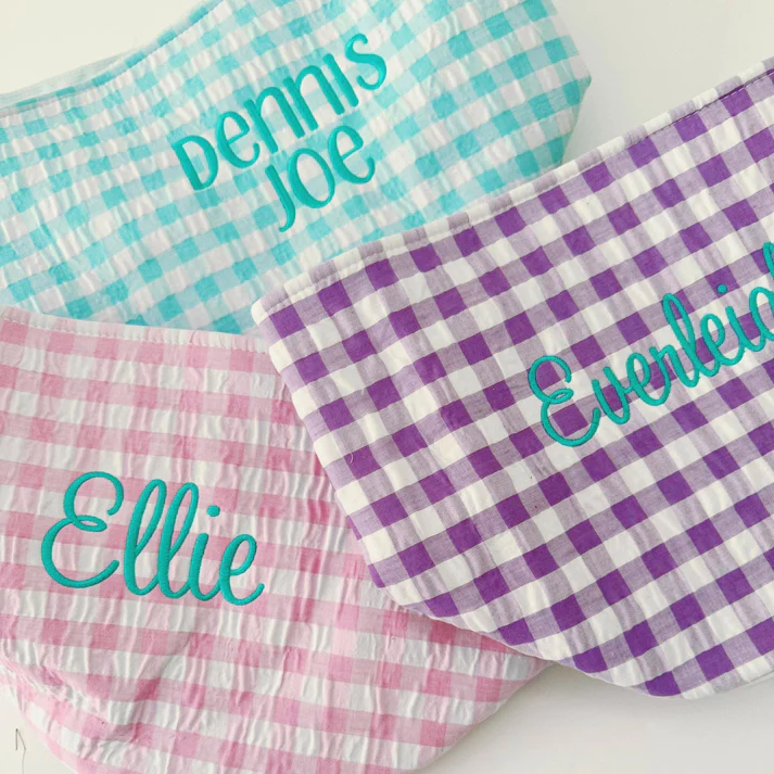 Gingham Personalized Embroidered Easter Buckets*