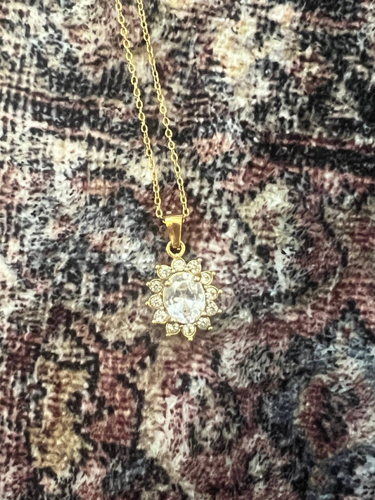 Radiant Stone Necklace - Clear