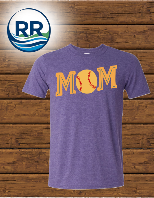 Softball Mom-Heathered Purple