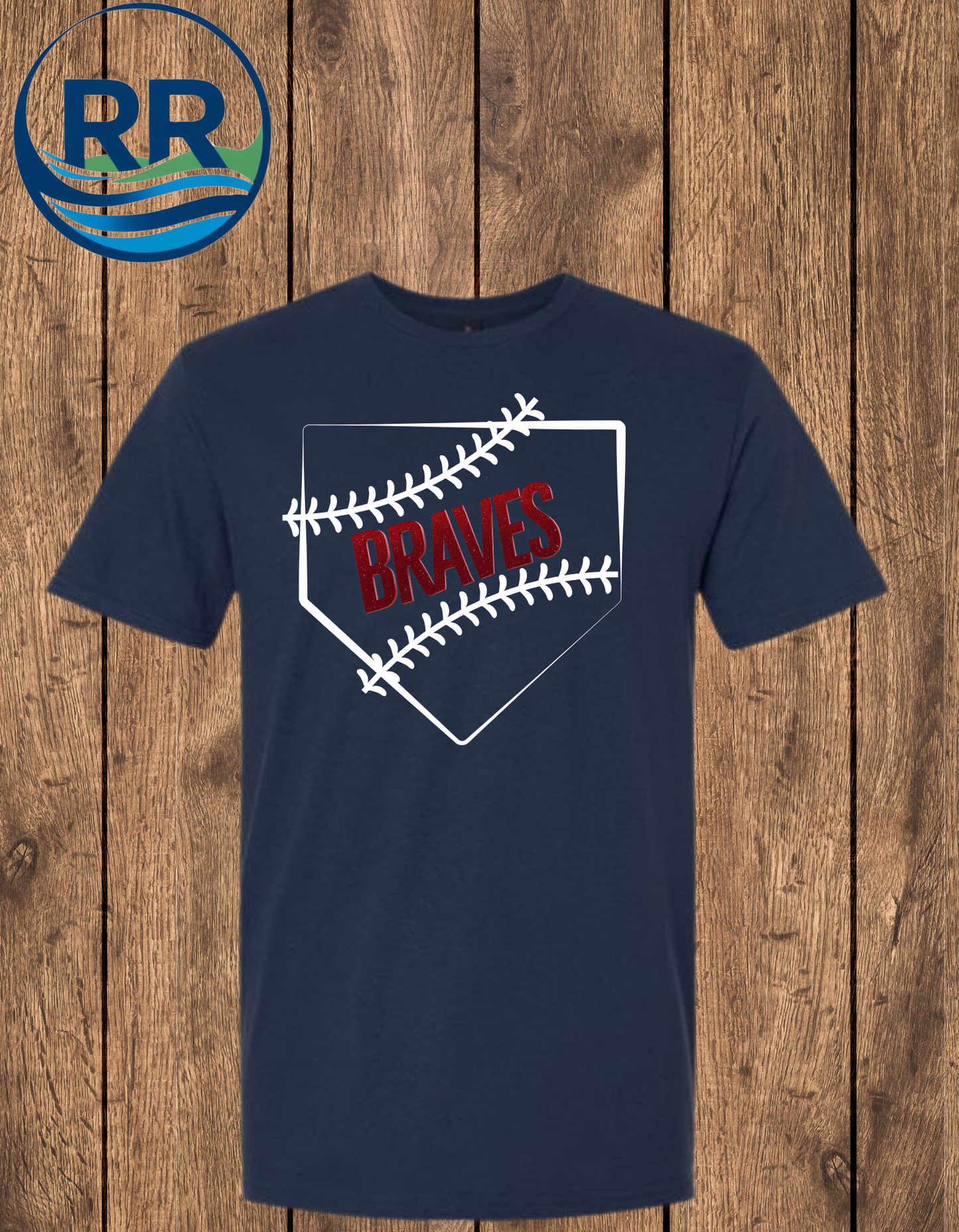Home Plate Glitter Braves
