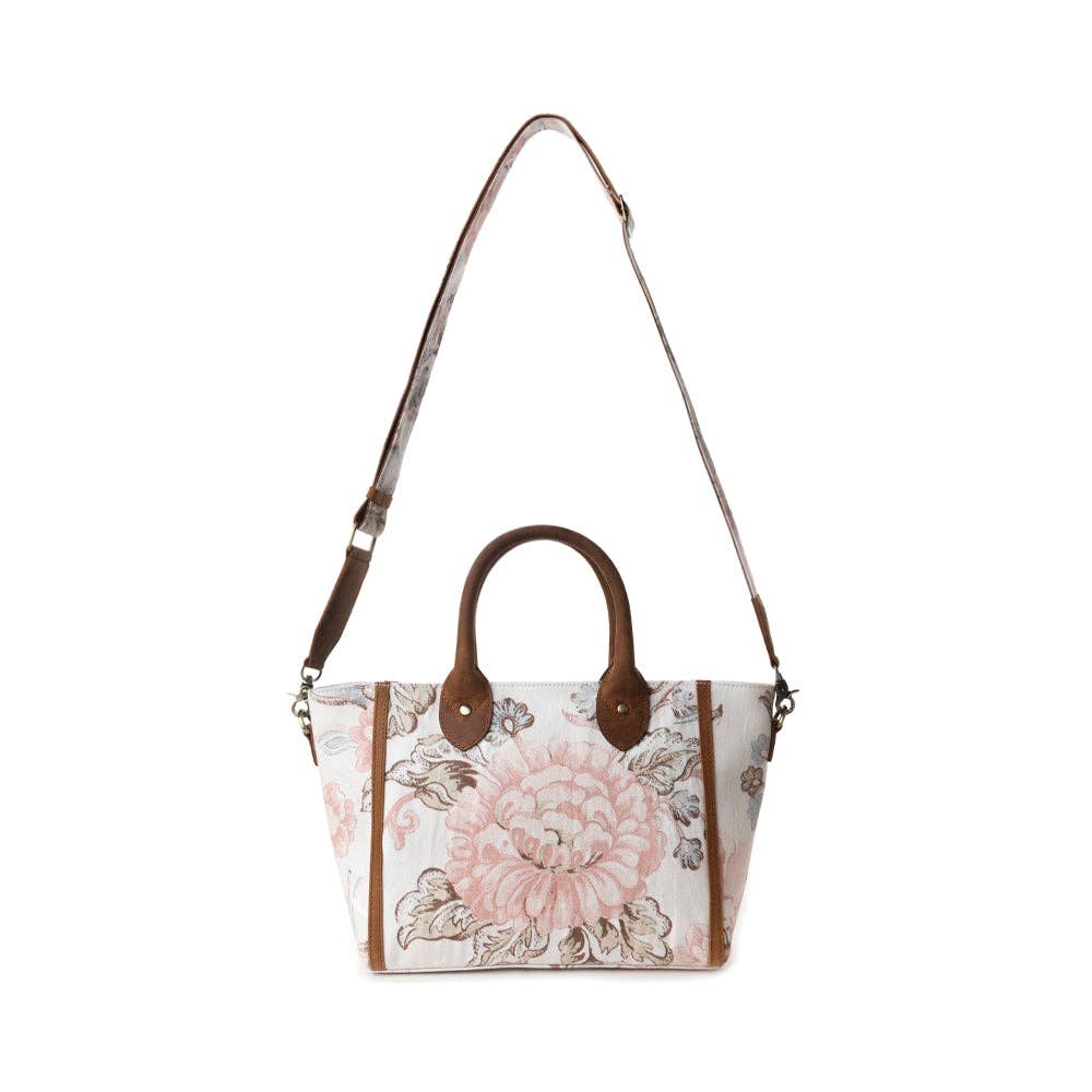 Myra Rosy Trails Crossbody Bag in Faded Plum: Faded Plum
