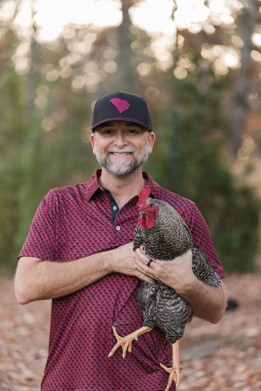 Carolina Burgandy and Black Performance Polo