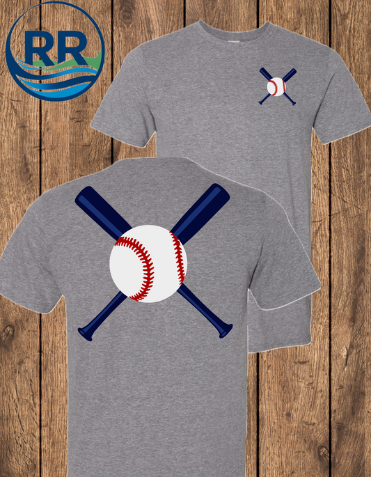 Blue Bats Baseball Tee