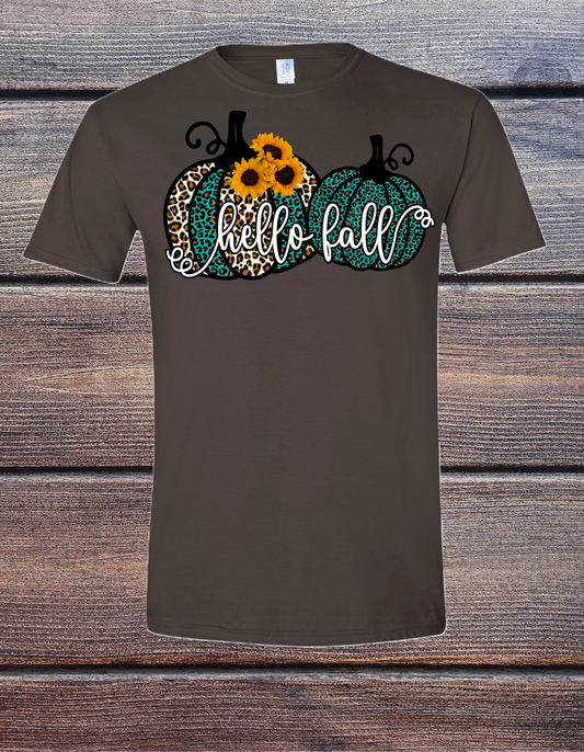 Hello Fall Teal Pumpkin Tee