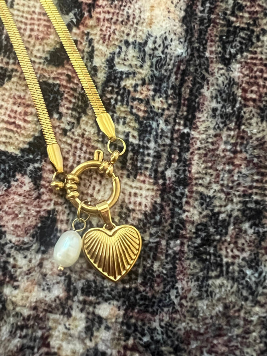 Charmed Heart Necklace  - Tarnish Resistant