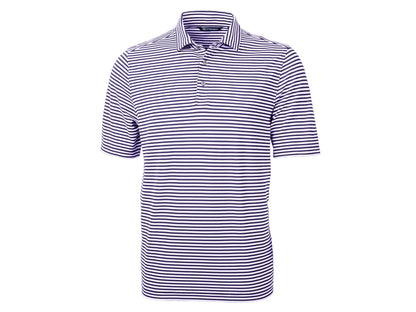 Cutter & Buck Stripe Men's Polo: College Purple