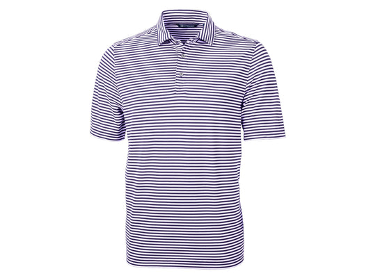 Cutter & Buck Stripe Men's Polo: College Purple