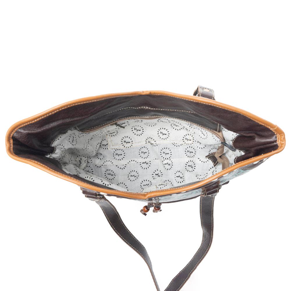 Astral Blue Leather & Hairon Bag