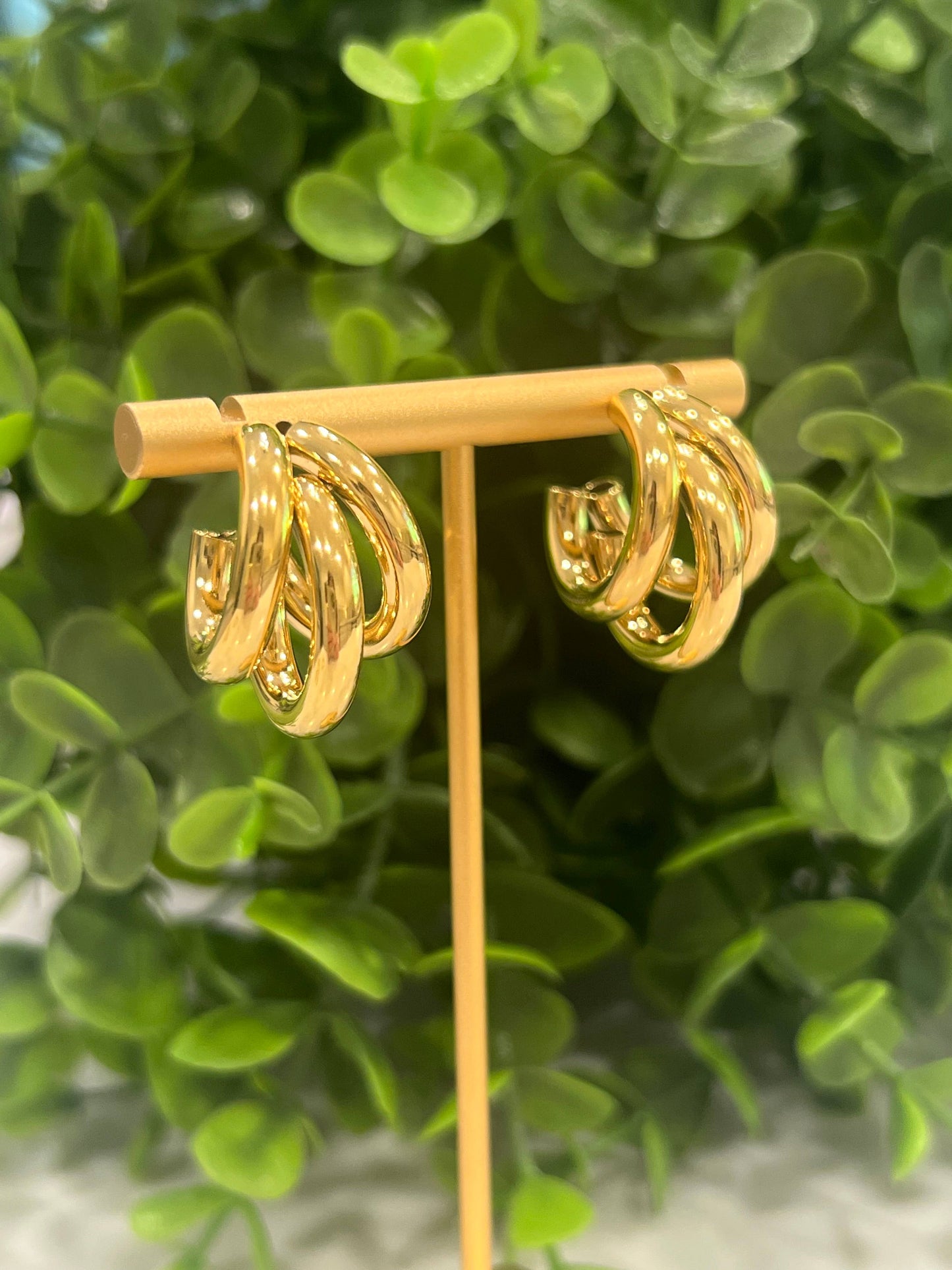 Triple Hoop Earrings - Water and Tsrnish Resistant