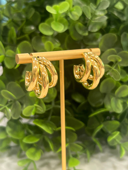 Triple Hoop Earrings - Water and Tsrnish Resistant
