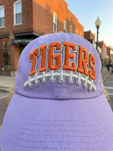Tigers Football Glitter Patch Cap, Lavender