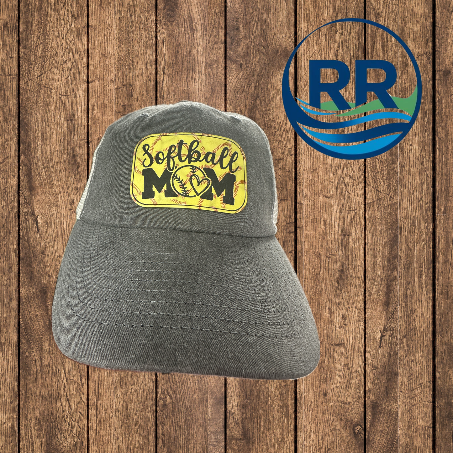 Softball Mom Patch Cap, Black/Stone