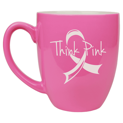 16 oz. Ceramic Bistro Mug, Pink