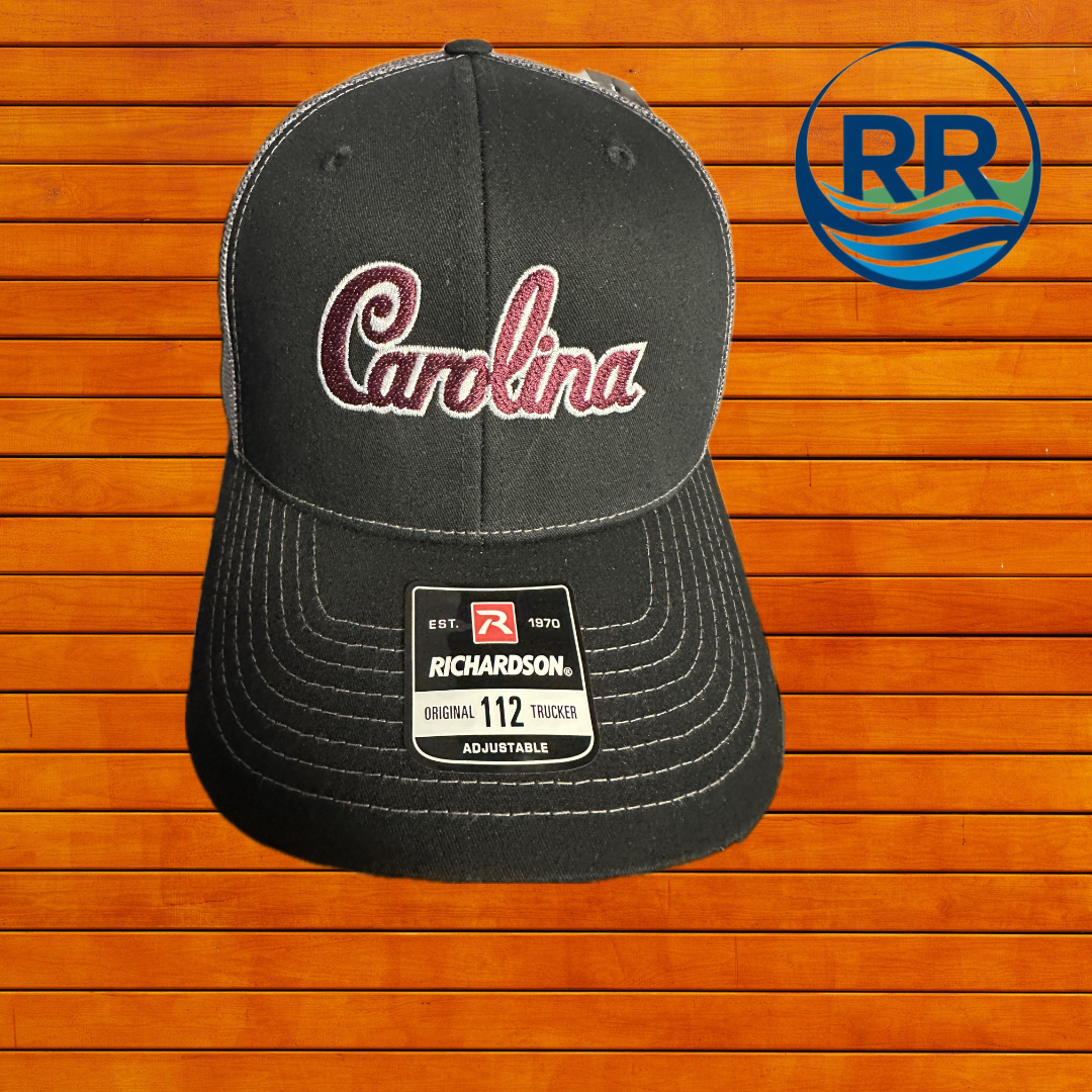Richardson 112 Black/ Charcoal: Carolina Script