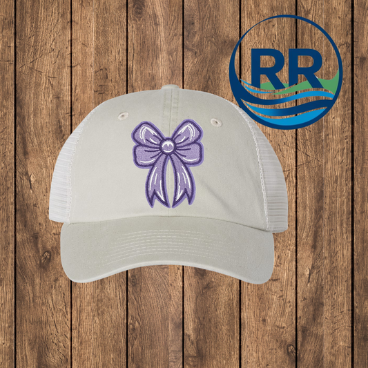 Coquette Bow Patch Cap, Stone/ Stone