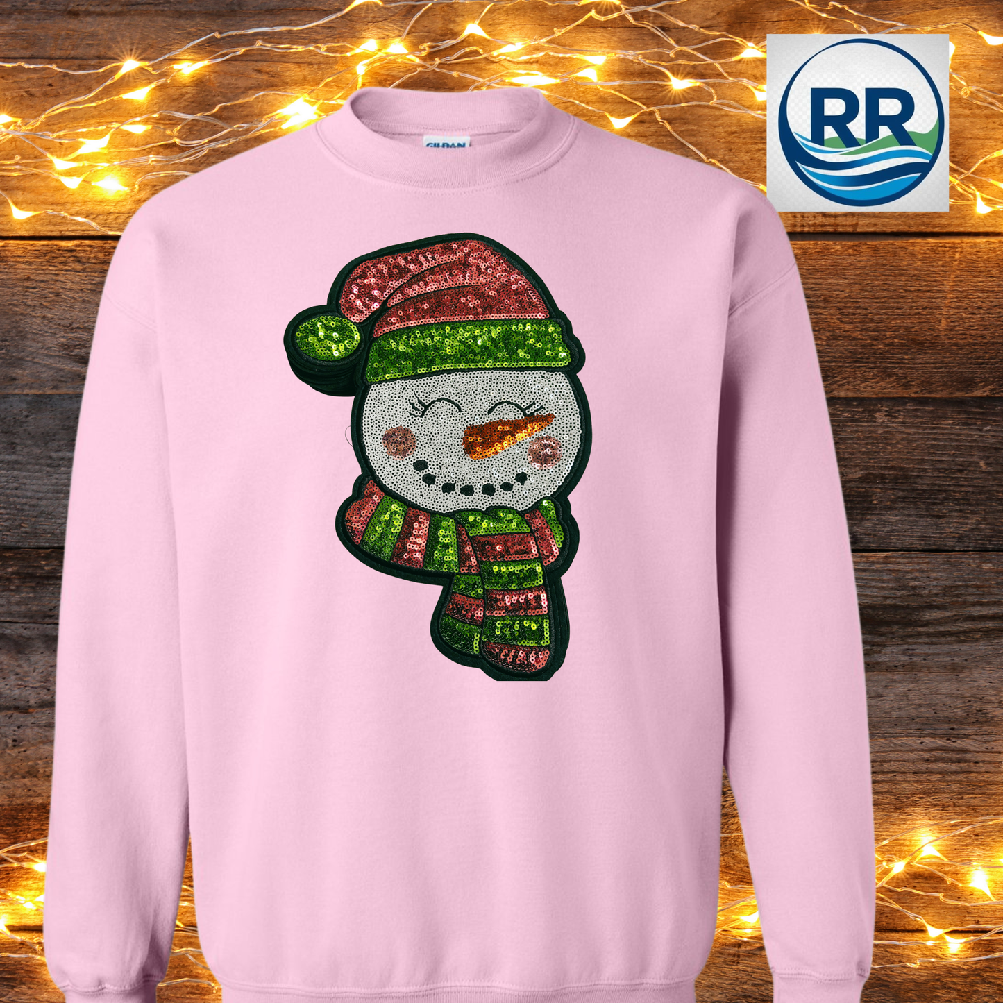 Sequin Snowman Crew: Pink