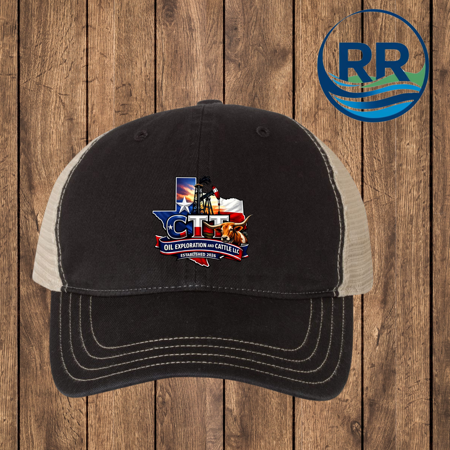 CTT Oil Exploration and Cattle LLC, Hat: Black/ Khaki