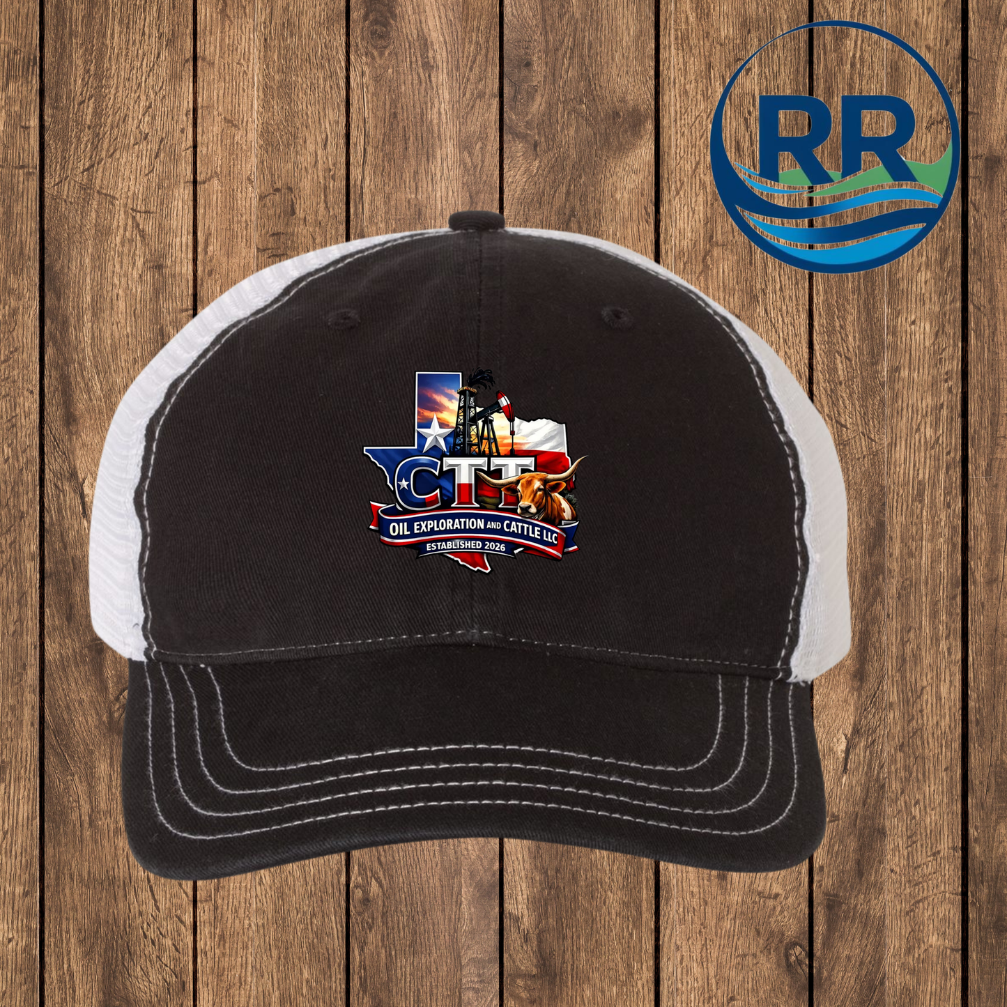 CTT Oil Exploration and Cattle LLC, Hat: Black/White