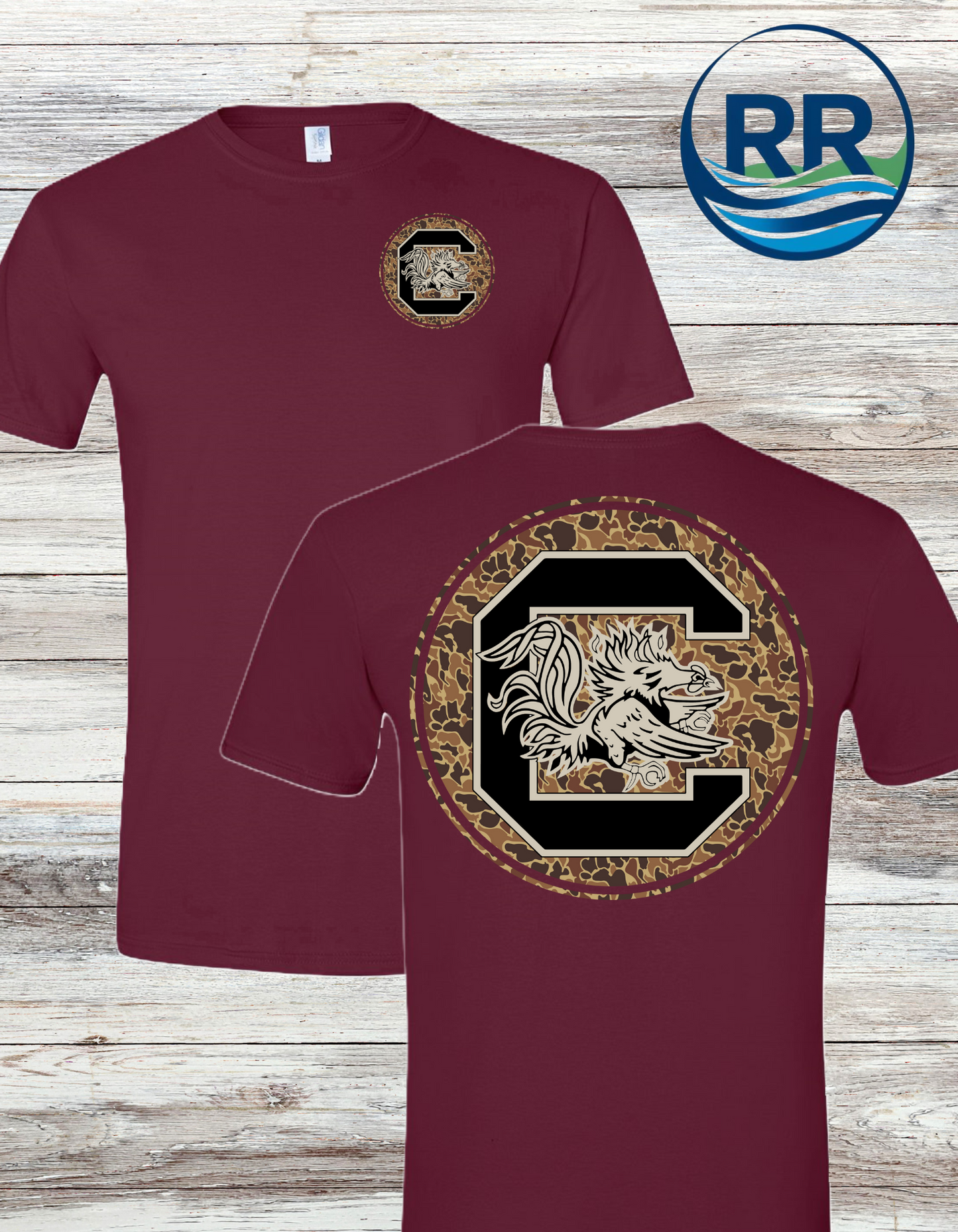 Gamecocks Duck Camo Youth T Shirt:Maroon