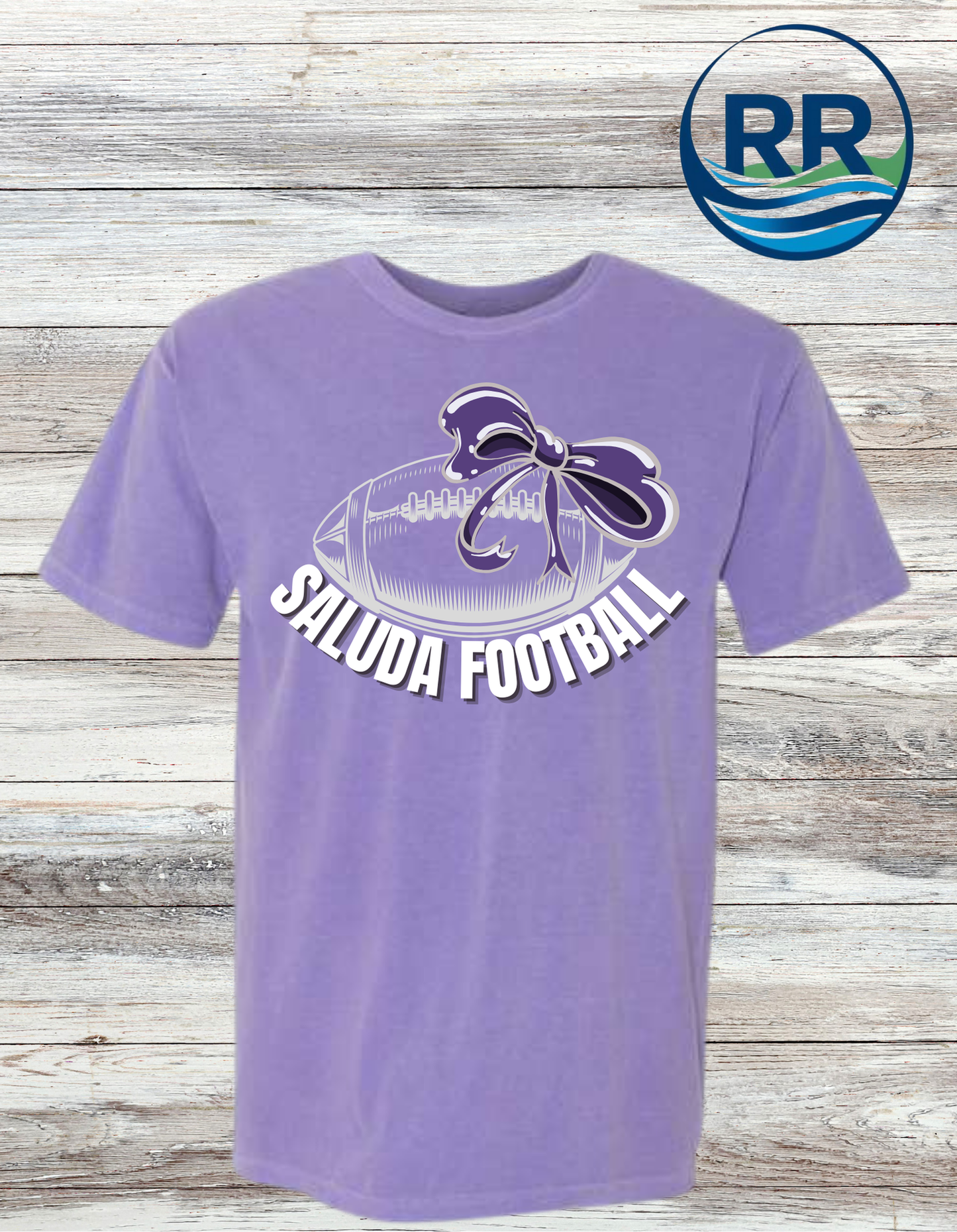 Tigers Football Bow T-Shirt Comfort Colors T-Shirt Purple