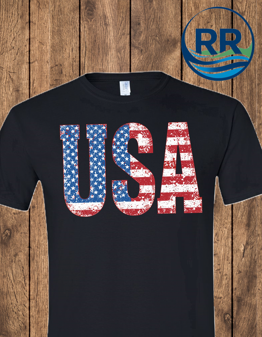 Distressed USA Short Sleeve T