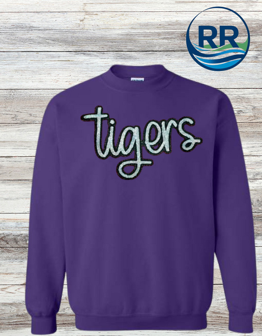 Sequin Tiger Crew Silver