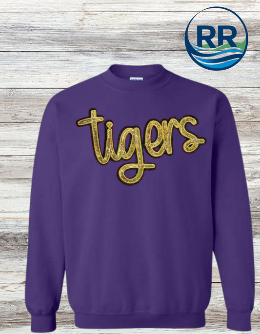Sequin Tiger Crew Purple