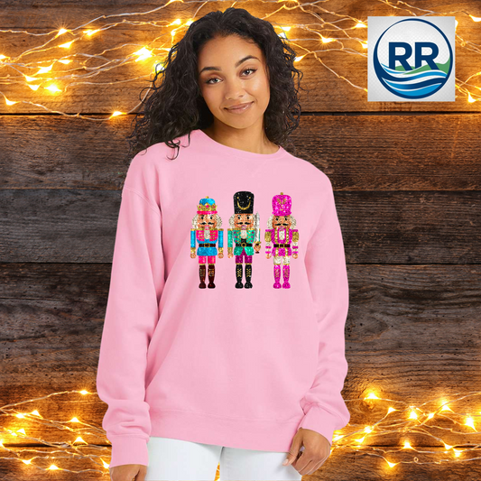 Vintage Nutcracker ComfortWash Crewneck: Pink