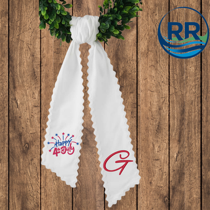 4th Of July Wreath Sash: White