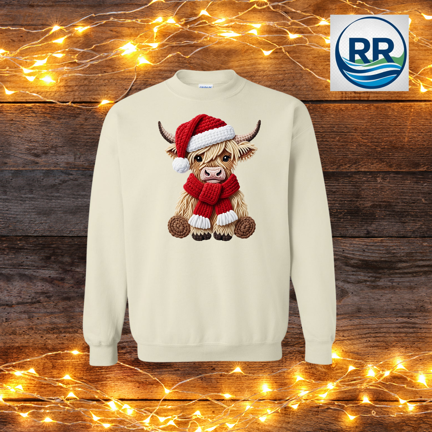 Christmas Highland Cow Crew: Sand