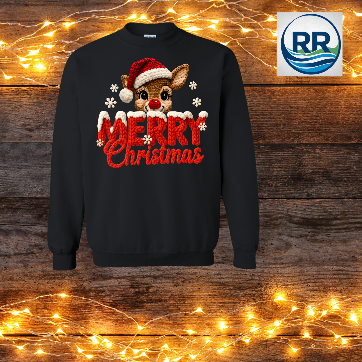 Christmas Reindeer Crew: Black