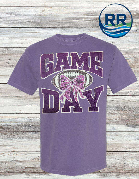 Football Game Day Comfort Colors T-Shirt Lt Purple