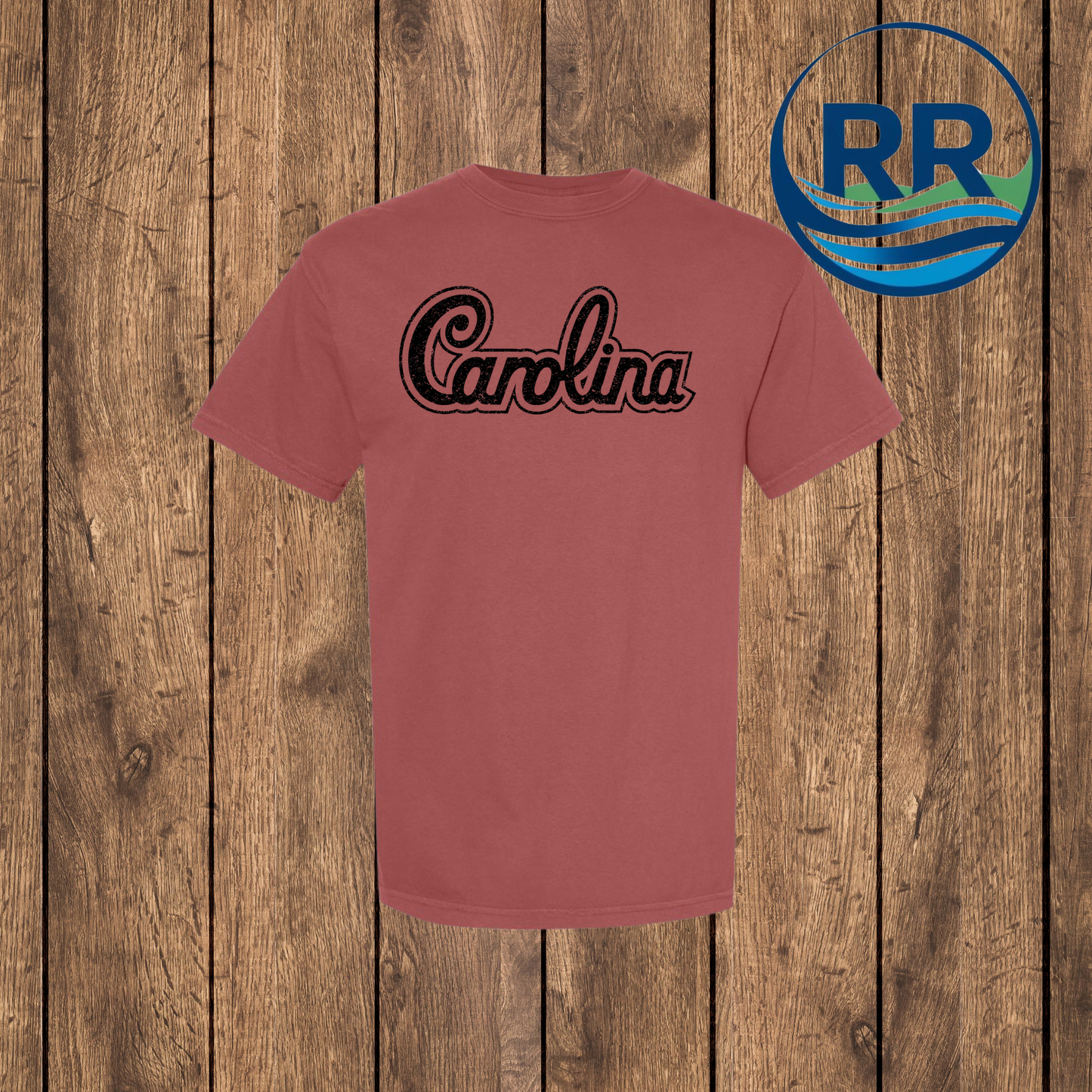 Distressed Carolina Script Comfort Color T, Brick