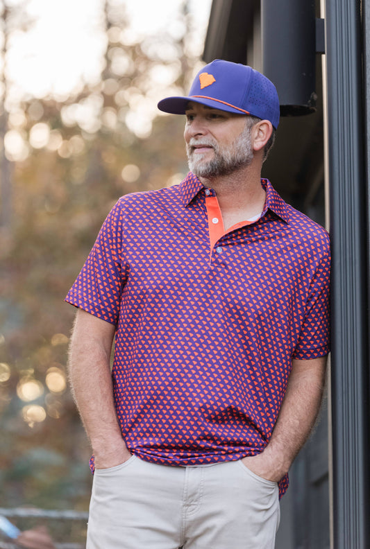 Clemson Orange and Purple State Performance Polo
