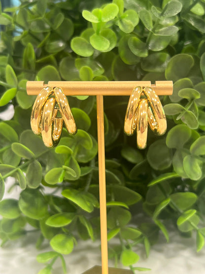 Triple Hoop Earrings - Water and Tsrnish Resistant